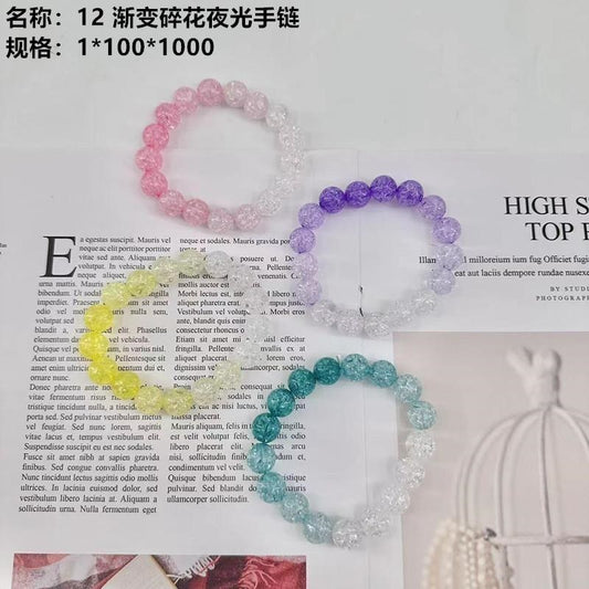 12 Gradient Floral Glow-in-the-Dark Bracelets MWXJ