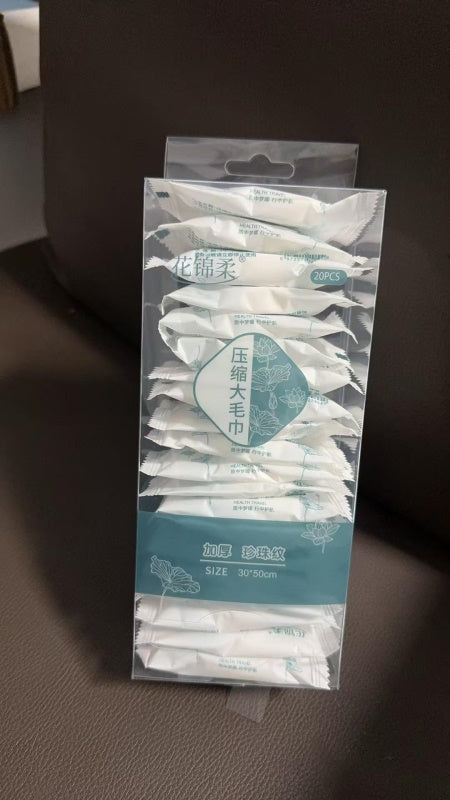 Compressed towels, 20 pieces per pack