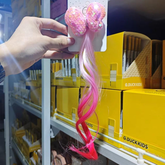 Double-layer sponge sequin bow hairpin