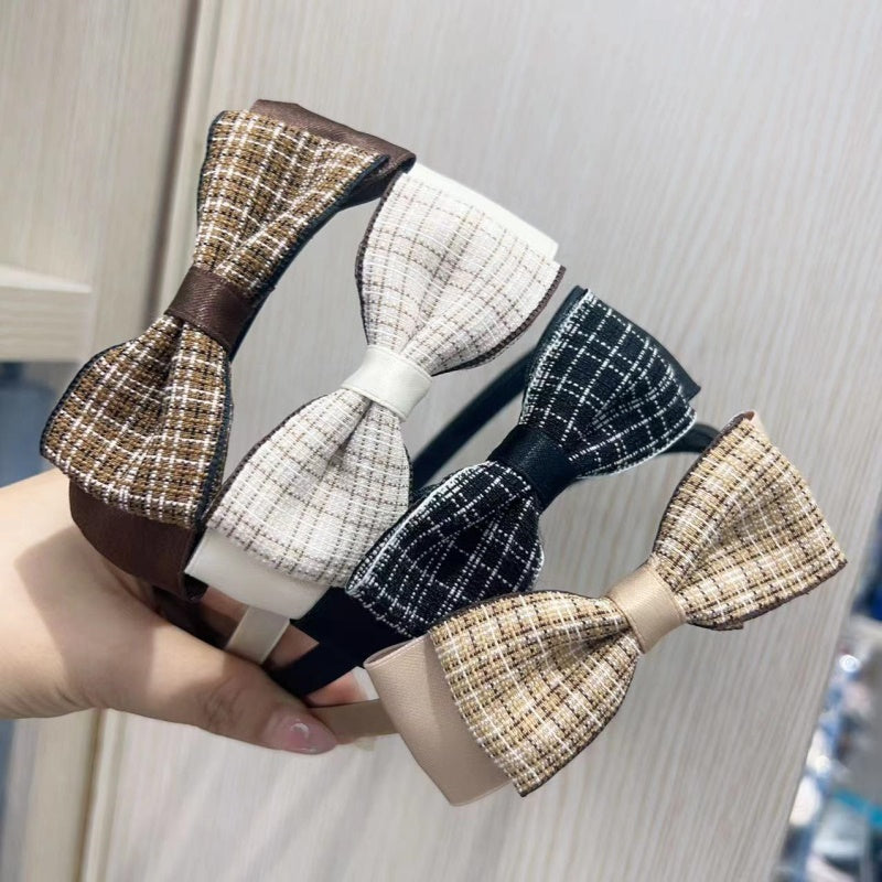 Checked double - layer bow tie head buckle