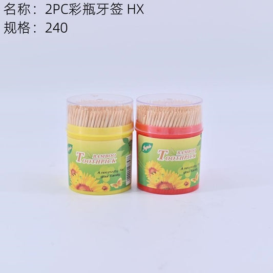 2PC Colored Bottle Toothpicks