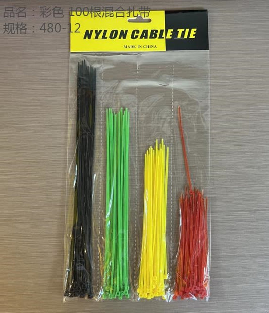 100 colored mixed cable ties