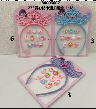 272 Love Heart Diamond Cartoon Button Combinations