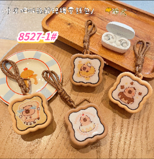 8527-1 Kapibala Silicone Short Rope Coin Purse