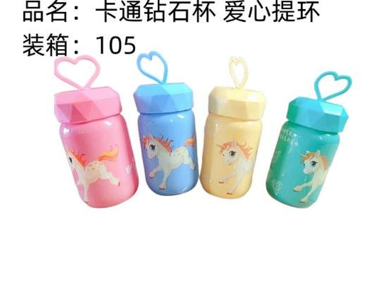 Cartoon diamond cup with heart - shaped handle