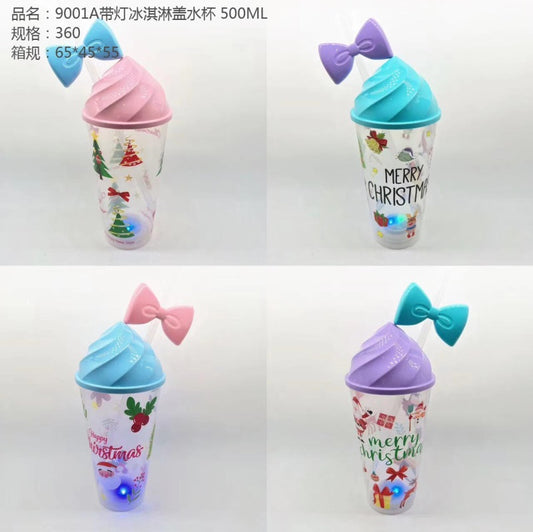 9001A Ice Cream Lid Water Cup with Light, 500ML