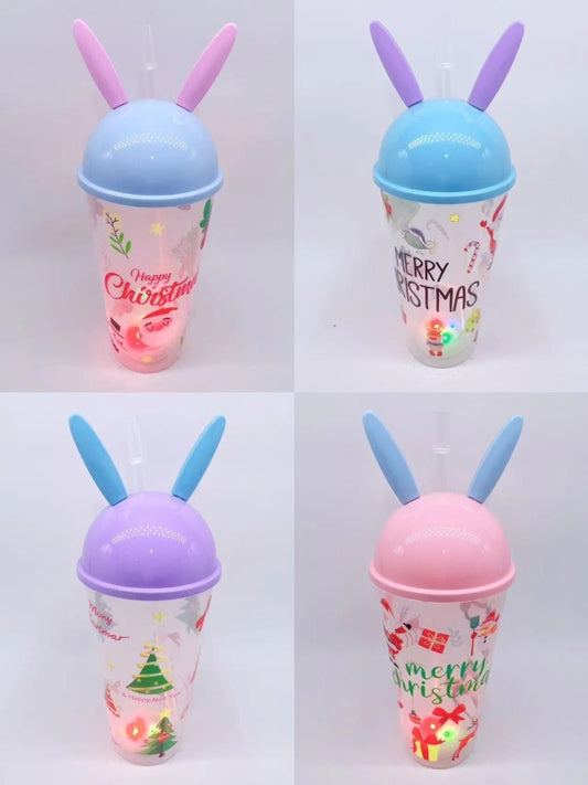 9012A Rabbit Ear Lid Water Cup with Light, 500ML