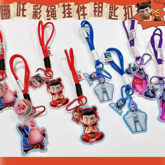 Ne Zha colored rope pendant keychain
