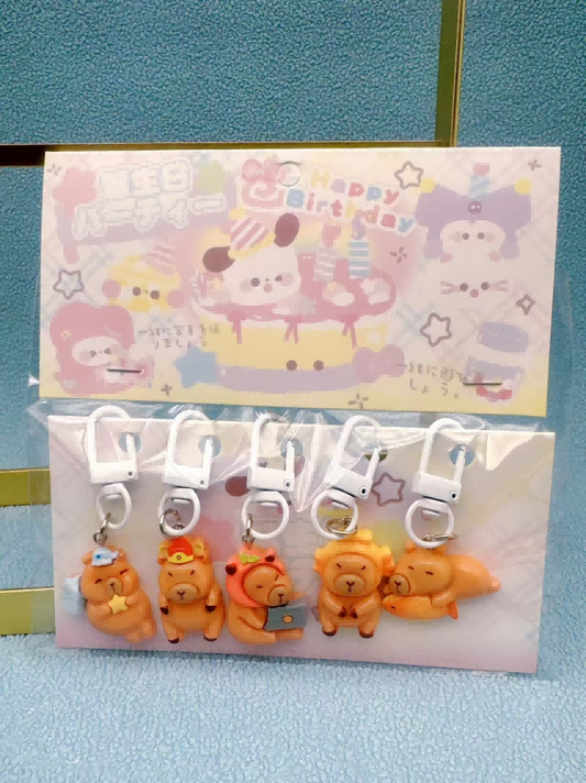 Mixed-style cartoon keychains