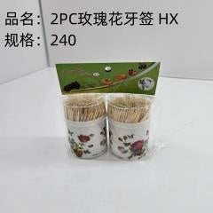 2PC rose flower toothpicks
