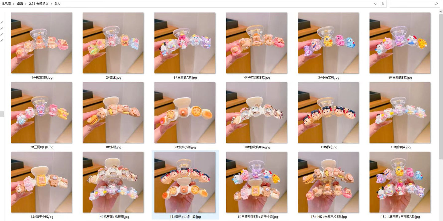 Cartoon hair clips mix
