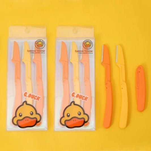 Yellow duck G8808 three folding eyebrow knife