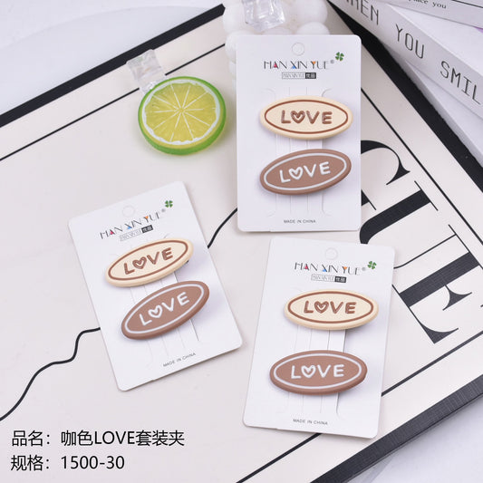 Brown LOVE suit clip
