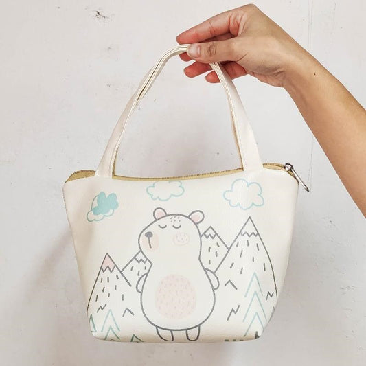 Handbag with mixed patterns