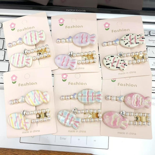 Colorful small fish set clip