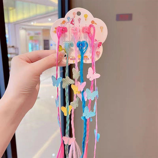 Small Claw Twisted Dough Strips with Shiny Surface, Butterfly and Colorful Braids