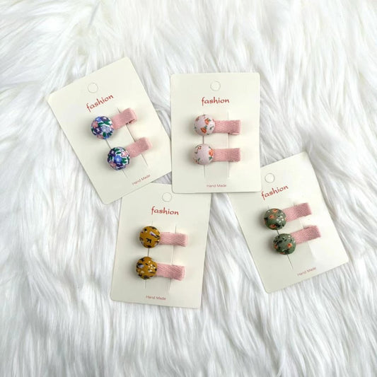 Floral button hair clip