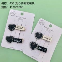 458 Love Heart Full Diamond Set Clip