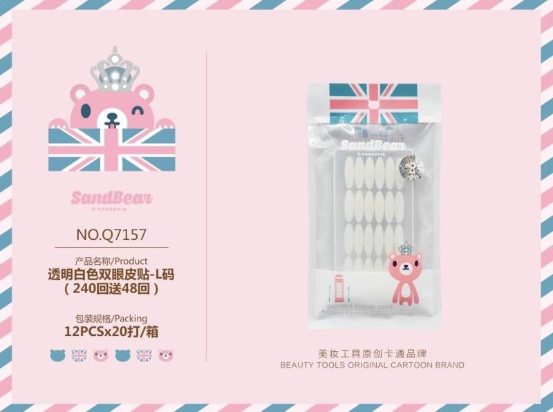 Q7157-L Transparent White Double Eyelid Sticker