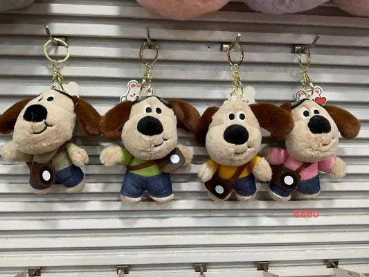Suspender pants dog plush pendant
