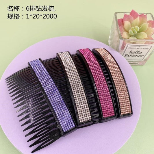 6-row diamond hair comb