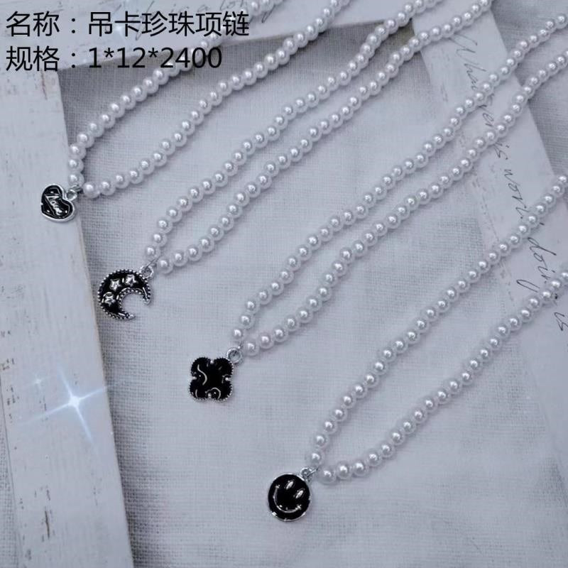 Hanging-card pearl necklace, 2 colors
