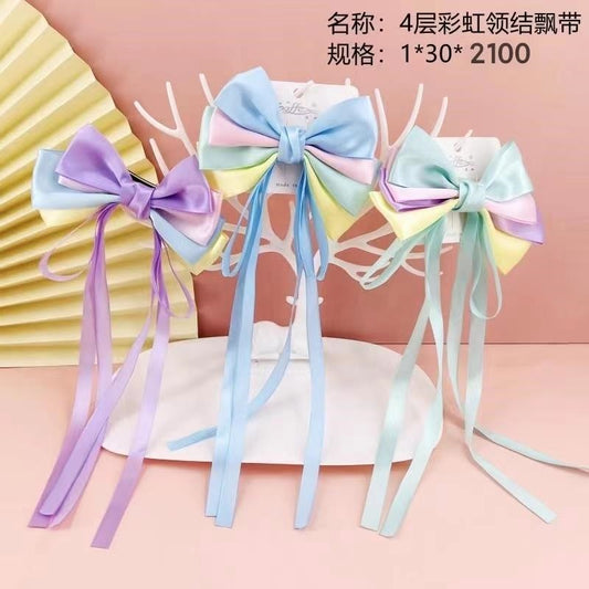 4-layer rainbow bow tie streamer