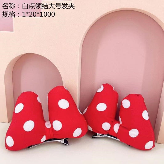 White dot bow large hairpin
