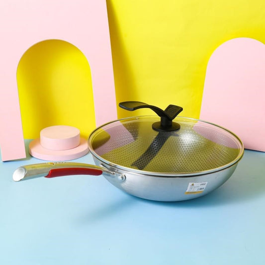 Little Yellow Duck 3 - layer steel 34 - inch wok 