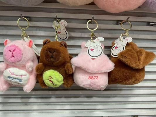 Wing-shaped plush keychain