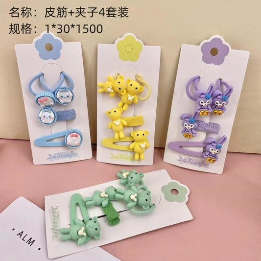 Rubber band + clip 4-piece set