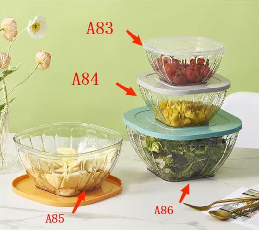 A85 Square Transparent Bowl with Lid Large WF