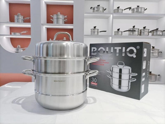 30cm Le Kitchen Three-layer Multi-use Steamer with Steel Handle