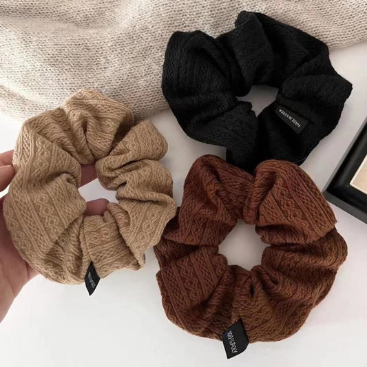 brown Knitted Intestinal Ring with Label