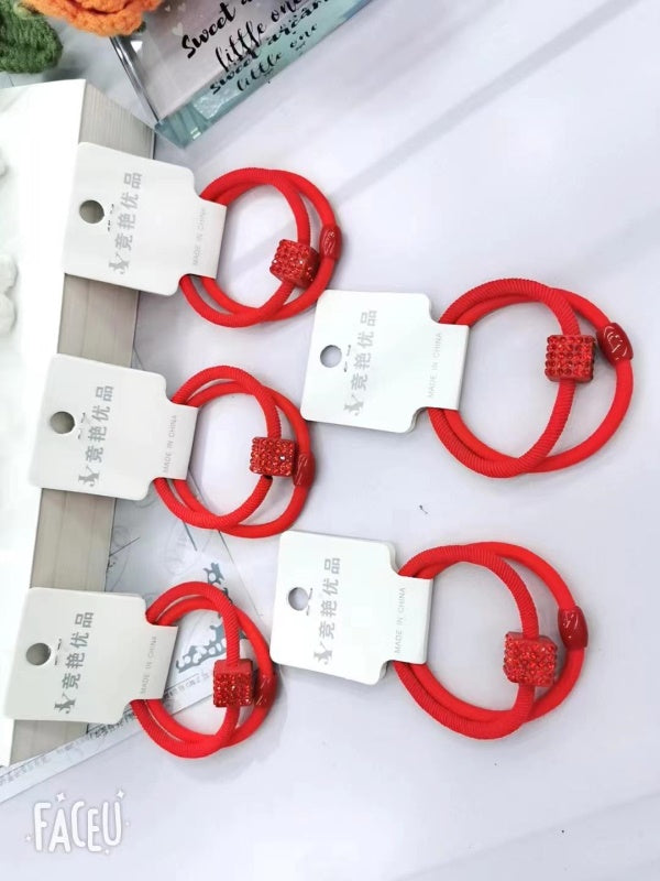 Square diamond red rubber band