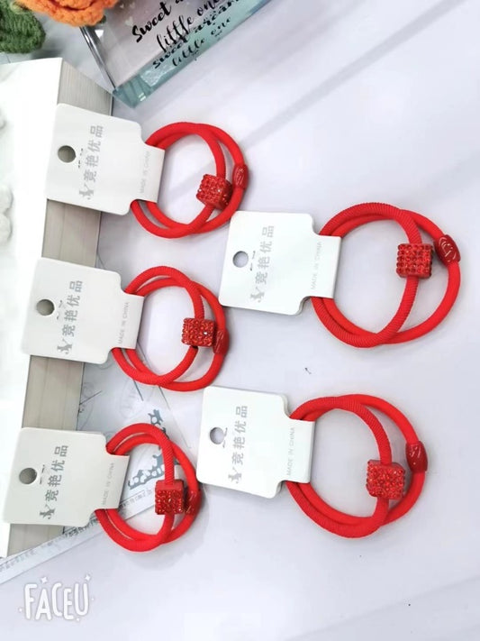 Square diamond red rubber band