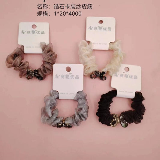 Zircon card yarn rubber band