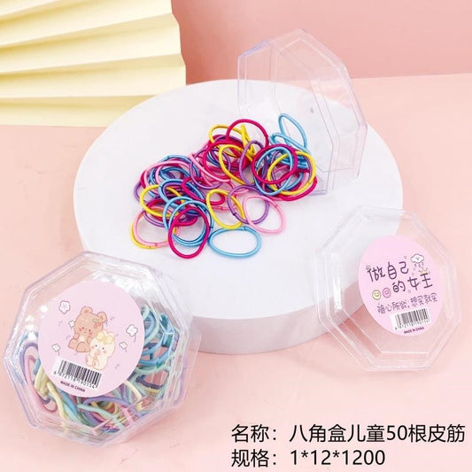Octagonal box children 50 rubber bands