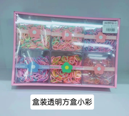 Transparent square box black color rubber band