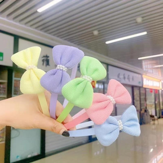 Knitted waist pearl buckle