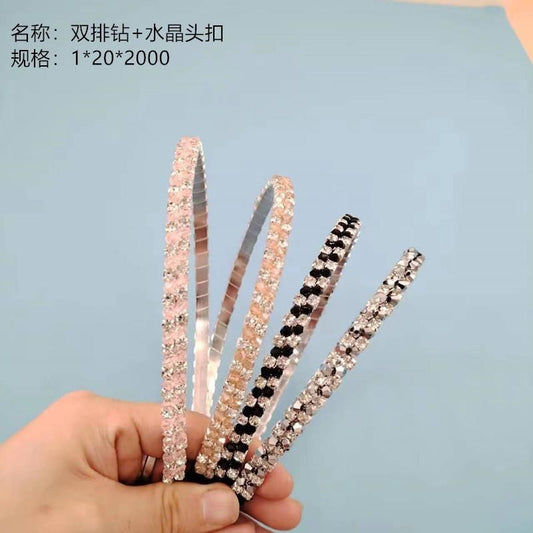 Double-row diamond crystal buckle