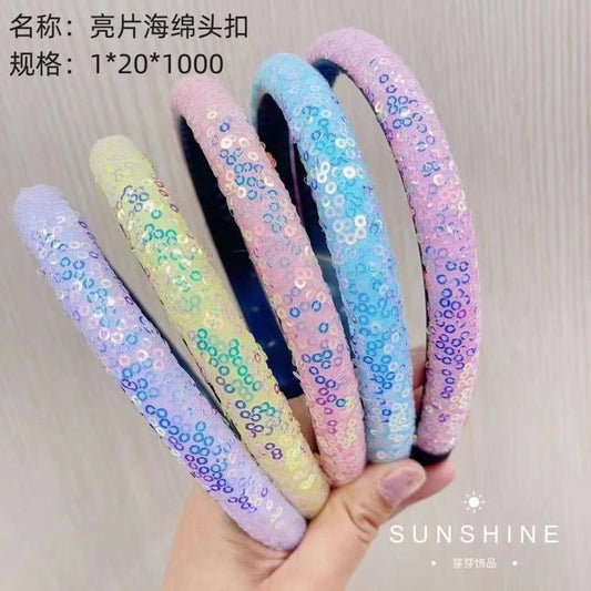 Sequined sponge buckle