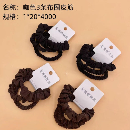 brown 3 cloth ring rubber band