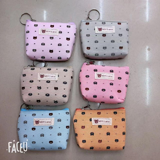 Small bear cloth label coin purse