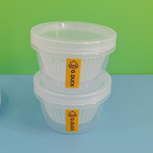 Little Yellow Duck 802-2 Piece Set Round Food Storage Containers 
