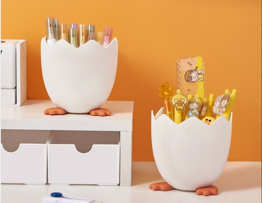 Small yellow duck 6357 shell chicken desktop storage bucket