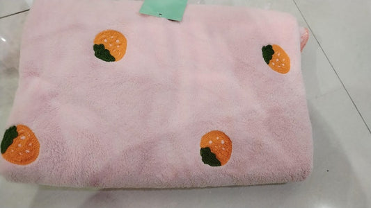 315g Coral Velvet Embroidered Bath Towel, 70*140