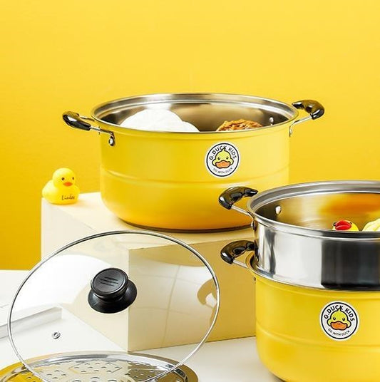 Rubber Duck 26CM Single Steamer Tray Colorful Double - bottom Steaming and Cooking Pot (410) 