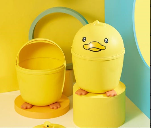 Little yellow duck 6335 adorable duck desktop trash can