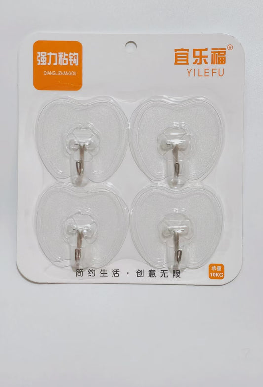 +8077 four transparent sticky hooks